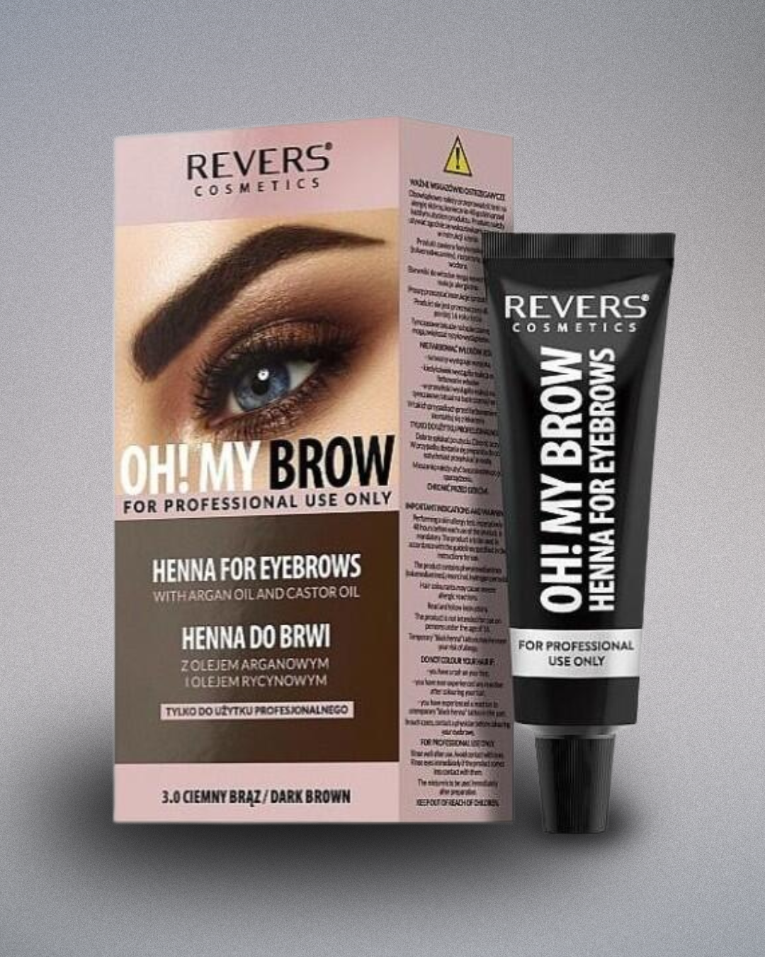 Henna para Cejas Marrón Profesional + Activador 15ml Revers