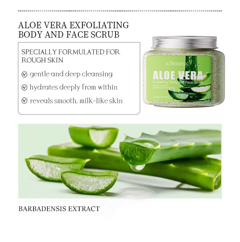 Exfoliante Corporal de Aloe Vera 300gr Kormesic