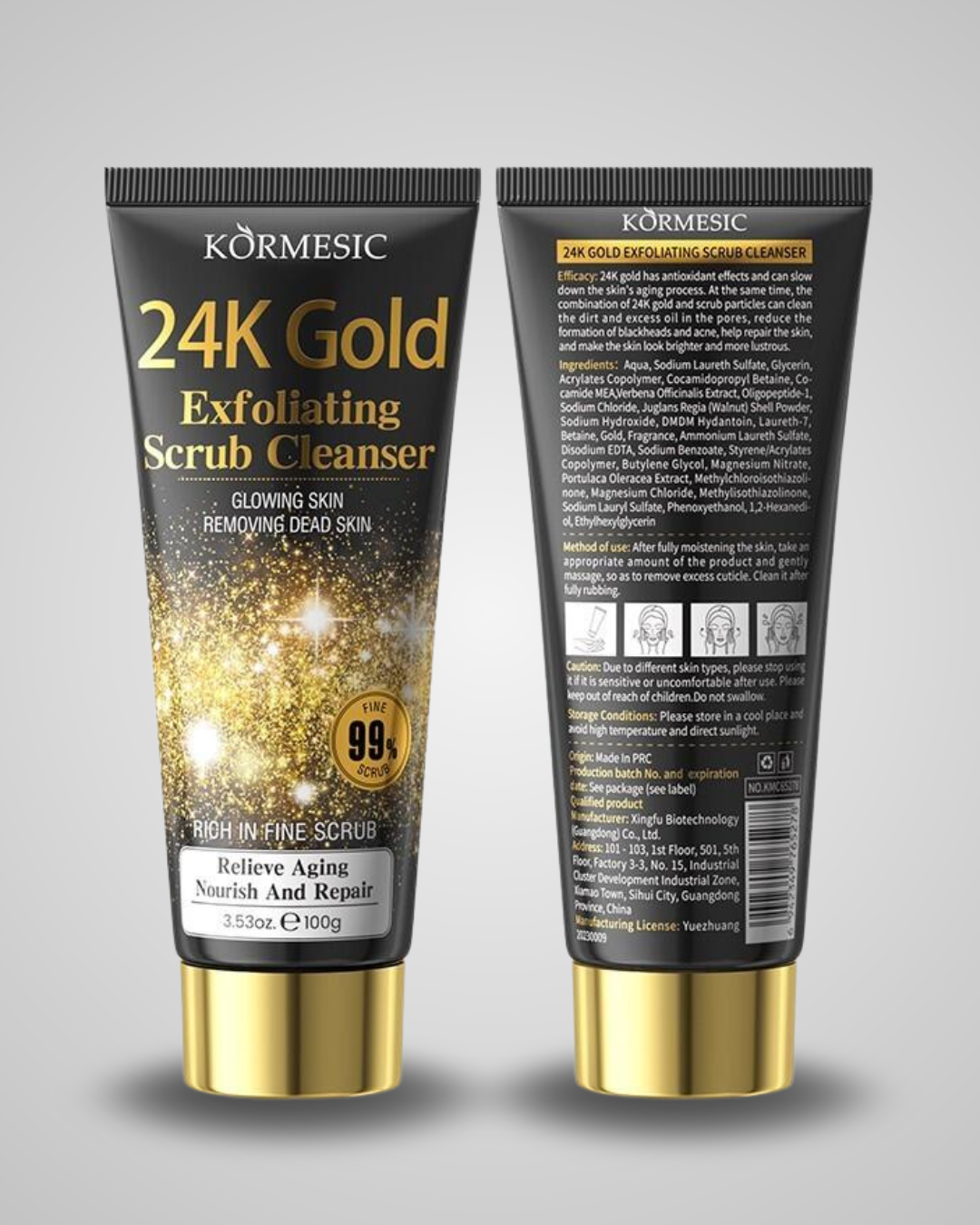Limpiador Facial Exfoliante 24K 100g Kormesic