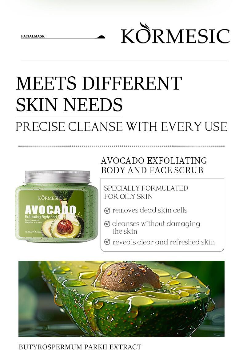 Exfoliante Corporal De Aguacate 300gr Kormesic