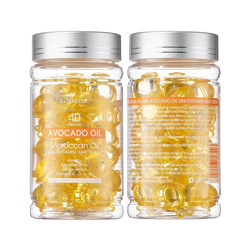 Sérum Capilar Multivitamínico De Aceite De Marruecos Y Aceite De Aguacate – 40 Cápsulas Kormesic